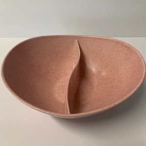 Vernon Ware By Metlox USA Tickled Pink Dinnerware Divided Bowl